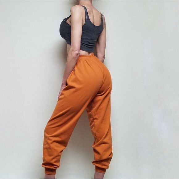 RARE Vintage 1980s Tennessee River Orange Adobe High Rise Joggers Sweatpants XL - Picture 3 of 12